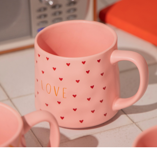Love Mug with Cute Heart Ceramic Mug 540ml Assorted Designs Mugs FabFinds Red Heart