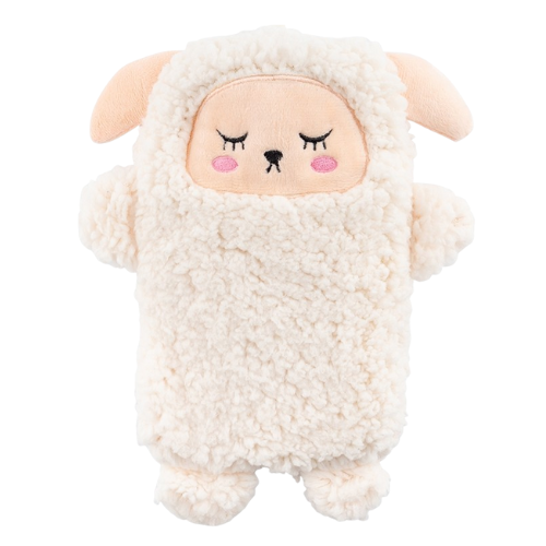 Cosy & Snug Mini Hot Water Bottle with Fleece Cover Hot Water Bottles FabFinds White