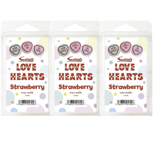 Swizzels Love Hearts Strawberry Wax Melts 12 Melts Assorted Wax Melts Swizzels Pack of 3