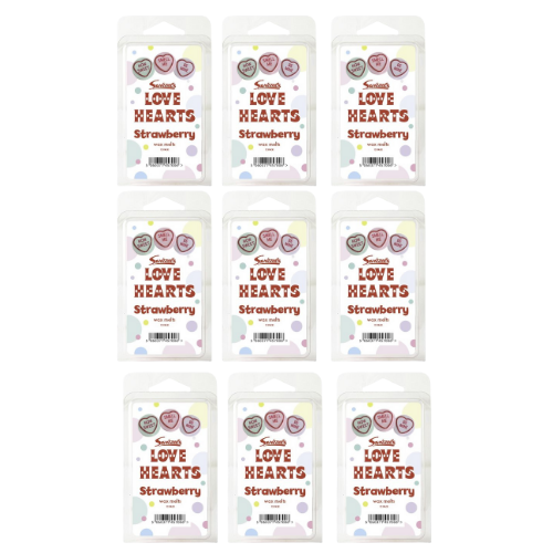 Swizzels Love Hearts Strawberry Wax Melts 12 Melts Assorted Wax Melts Swizzels Pack of 9