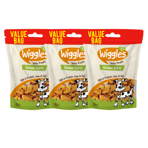 Wiggles Chicken Coins Dog Treats Assorted Pack Size Dog Food & Treats FabFinds 3 Packs
