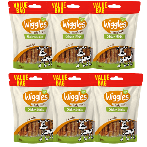 Wiggles Chicken Sticks Dog Treats Assorted Sizes Dog Food & Treats FabFinds 6 Packs