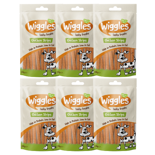 Wiggles Chicken Strips Dog Treats Assorted Sizes Dog Food & Treats FabFinds 6 Packs