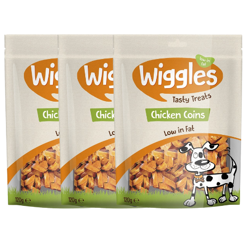 Wiggles Chicken Coins Dog Treats Assorted Pack Size 120g Dog Food & Treats FabFinds 3 Packs