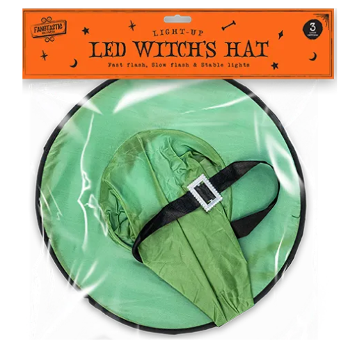 LED Witch Hat Light Up Halloween Hat Halloween Decorations FabFinds Green