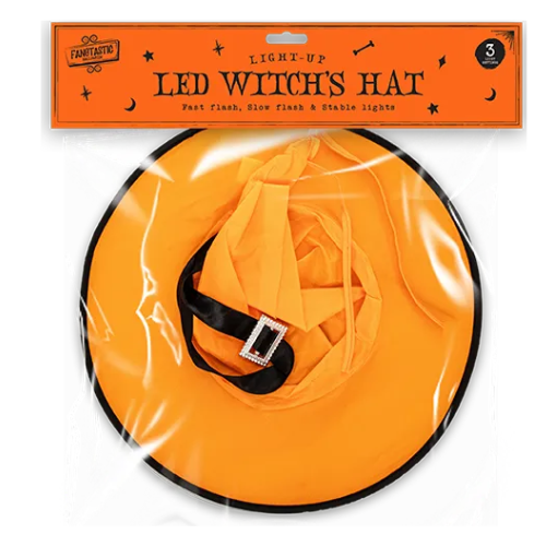 LED Witch Hat Light Up Halloween Hat Halloween Decorations FabFinds Orange