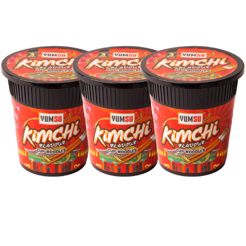Yumsu Cup Noodles Kimchi Flavour 60g Assorted Pasta, Rice & Noodles Yumsu Pack of 3