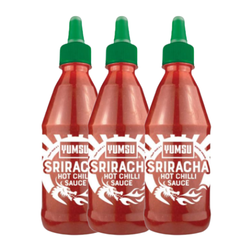 Yumsu Sriracha Hot Chilli Sauce 490g Assorted Packs Condiments & Sauces FabFinds Pack of 3