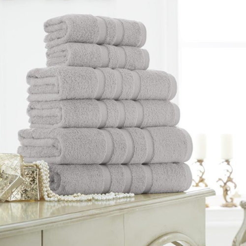 Zero Twist Towel Collection Ultra Soft & Absorbent Assorted Sponges, Mits & Face Cloths FabFinds Hand Towel Silver