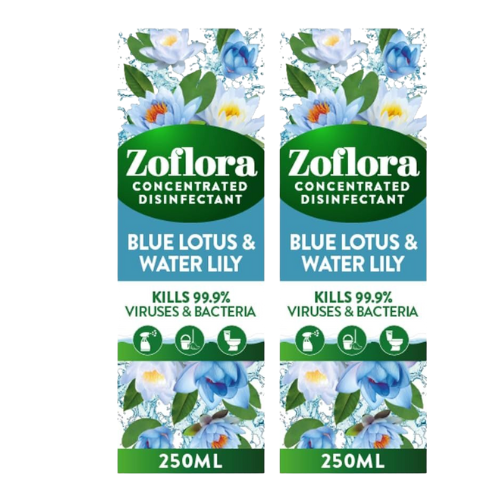 Zoflora Blue Lotus Concentrated Fragrance 250ml Assorted Packs Disinfectants Zoflora Pack of 2