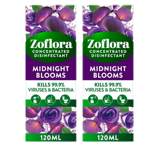 Zoflora Midnight Bloom Concentrated Fragrance 120ml Assorted Packs Disinfectants Zoflora Pack of 2