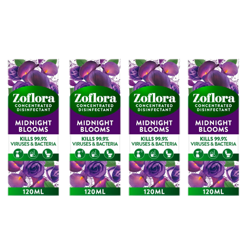 Zoflora Midnight Bloom Concentrated Fragrance 120ml Assorted Packs Disinfectants Zoflora Pack of 4