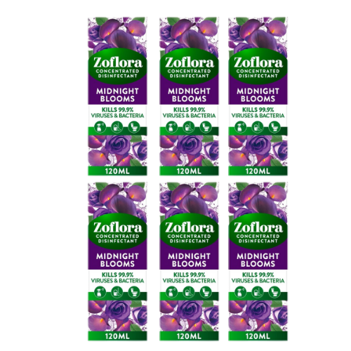Zoflora Midnight Bloom Concentrated Fragrance 120ml Assorted Packs Disinfectants Zoflora Pack of 6