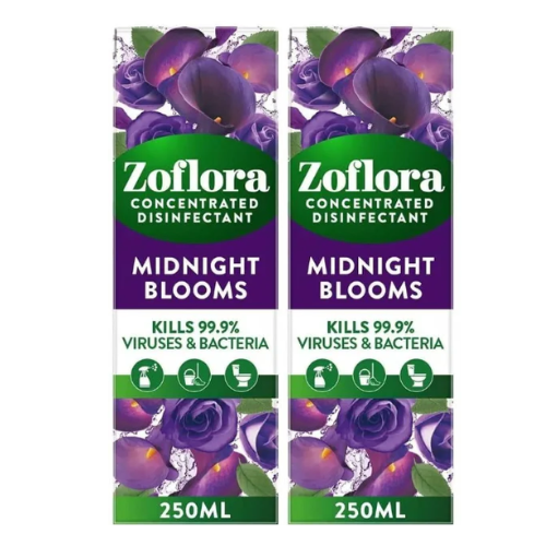 Zoflora Midnight Blooms Concentrated Disinfectant 250ml Assorted Packs Disinfectants Zoflora Pack of 2
