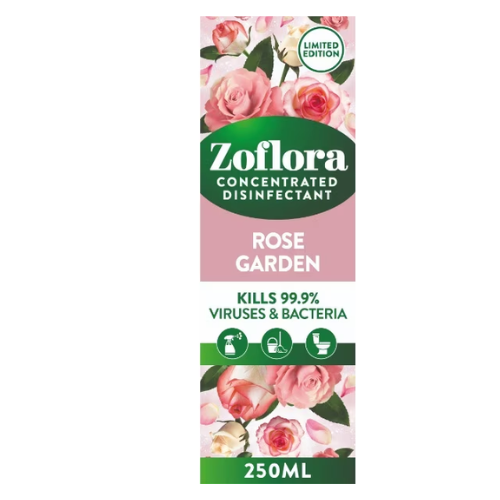 Zoflora Rose Garden Concentrated Fragrance 250ml Assorted Packs Disinfectants Zoflora Pack of 1