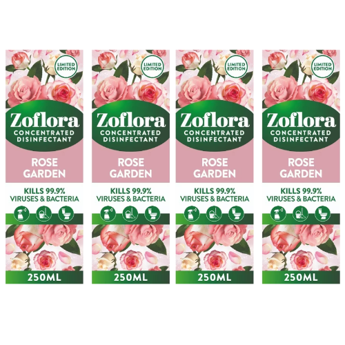 Zoflora Rose Garden Concentrated Fragrance 250ml Assorted Packs Disinfectants Zoflora Pack of 4