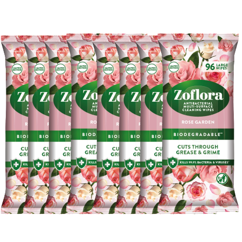 Zoflora Antibacterial Wipes Rose Garden Assorted Packs