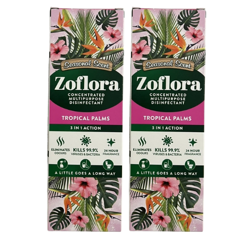 Zoflora Tropical Palms Concentrated Disinfectant 250ml Assorted Packs Disinfectants Zoflora Pack of 2