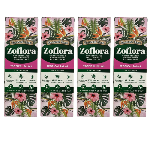 Zoflora Tropical Palms Concentrated Disinfectant 250ml Assorted Packs Disinfectants Zoflora Pack of 4
