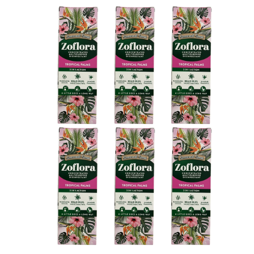 Zoflora Tropical Palms Concentrated Disinfectant 250ml Assorted Packs Disinfectants Zoflora Pack of 6