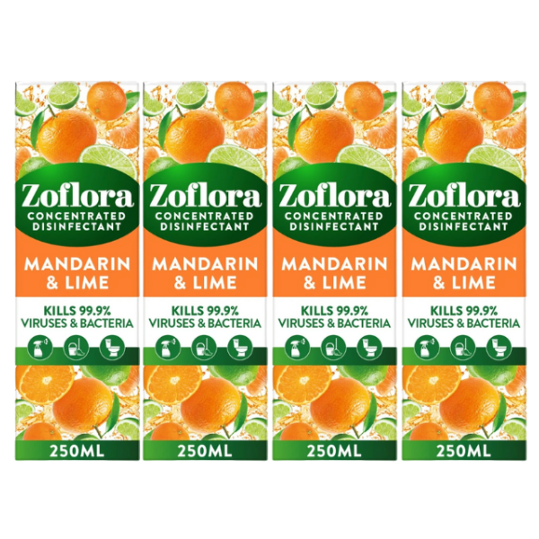 Zoflora Mandarin & Lime Disinfectant 250ml Disinfectants Zoflora Pack of 4