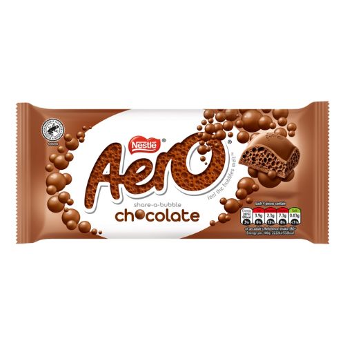 Nestle Aero Chocolate Flavour Bar 90g Chocolate Nestle   