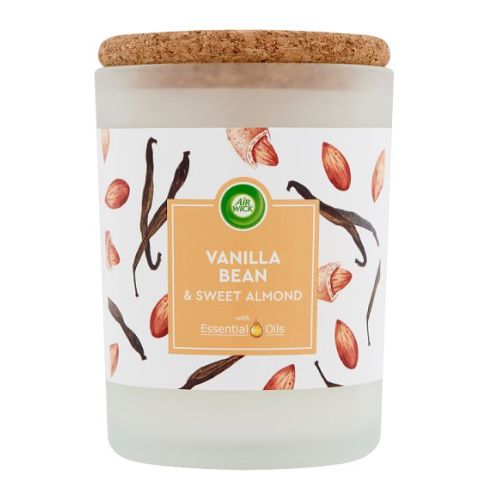 Air Wick Essential Oils Vanilla Bean & Sweet Almond Candle 185g Candles Air Wick   
