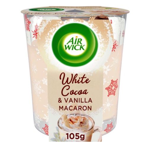 Air Wick White Cocoa & Vanilla Macaron Candle 105g Candles Air Wick   