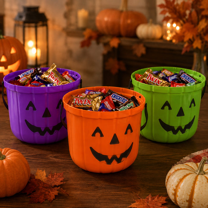 Halloween Pumpkin Buckets Assorted Colours Halloween Decorations FabFinds