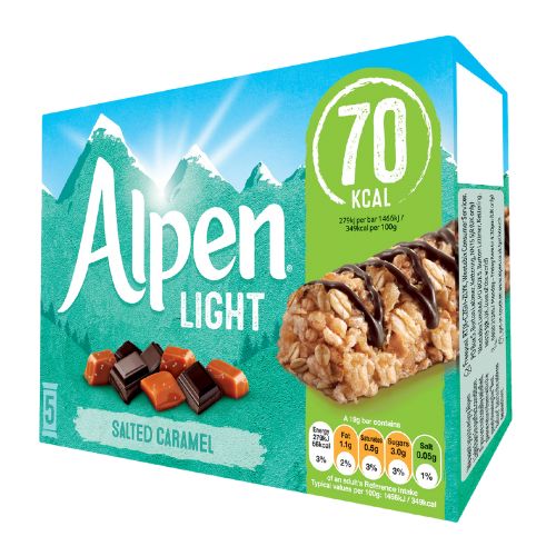 Alpen Light Salted Caramel 5 Pack 95g Biscuits & Cereal Bars alpen   