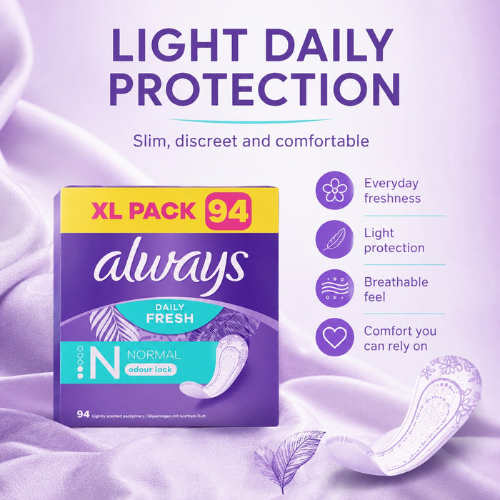Always Daily Panty Liners Fresh Normal 94ct Assorted Packs