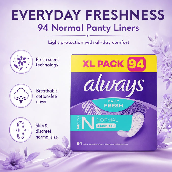 Always Daily Panty Liners Fresh Normal 94ct Assorted Packs