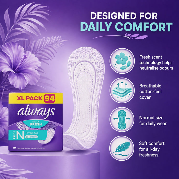 Always Daily Panty Liners Fresh Normal 94ct Assorted Packs