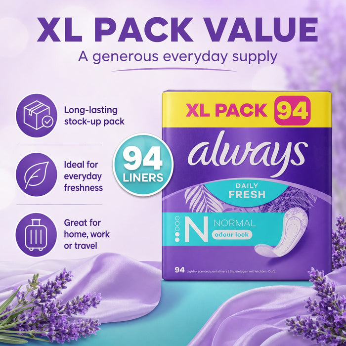 Always Daily Panty Liners Fresh Normal 94ct Assorted Packs