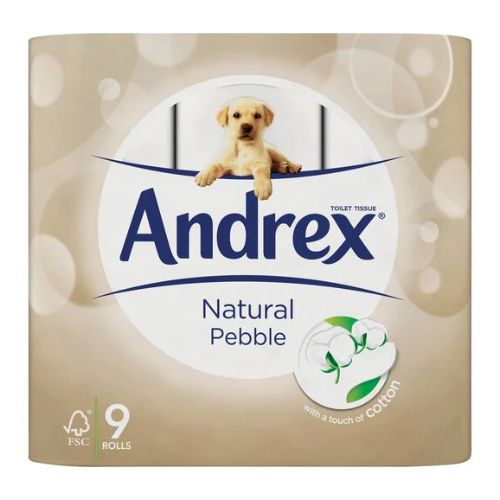 Andrex Natrual Pebble Toilet Roll 9 Pack Toilet Roll & Wipes Andrex   