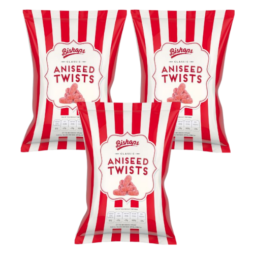 Bishop's Aniseed Twists Sweets 170g Assorted Pack Sweets, Mints & Chewing Gum Bishop's Pack of 3