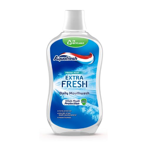 Aquafresh Fresh Mint Extra Fresh Daily Mouthwash 500ml Toothpaste & Mouthwash aquafresh   