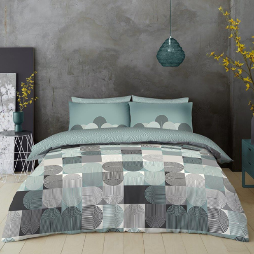 Super Dreamer Printed Duvet Cover Complete Bedding Set Double & King Assorted Designs Duvet Sets FabFinds Double Archie Sage