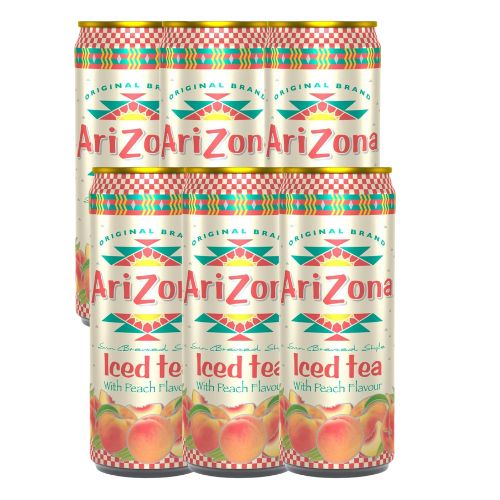 Arizona Iced Tea With Peach Flavour Drink 500ml 6 Pack Drinks arizona   