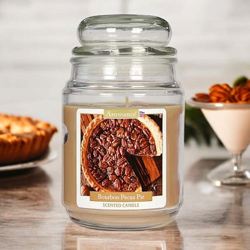 Premium Aromance Bourbon Pecan Pie Large Jar Scented Candle 18oz Candles FabFinds   