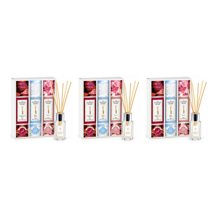 Ashleigh & Burwood Mini Reed Diffuser Gift Set 3 x 50ml Moroccan Spice Fresh Linen Peony Assorted Packs Diffusers Ashleigh & Burwood Pack of 3