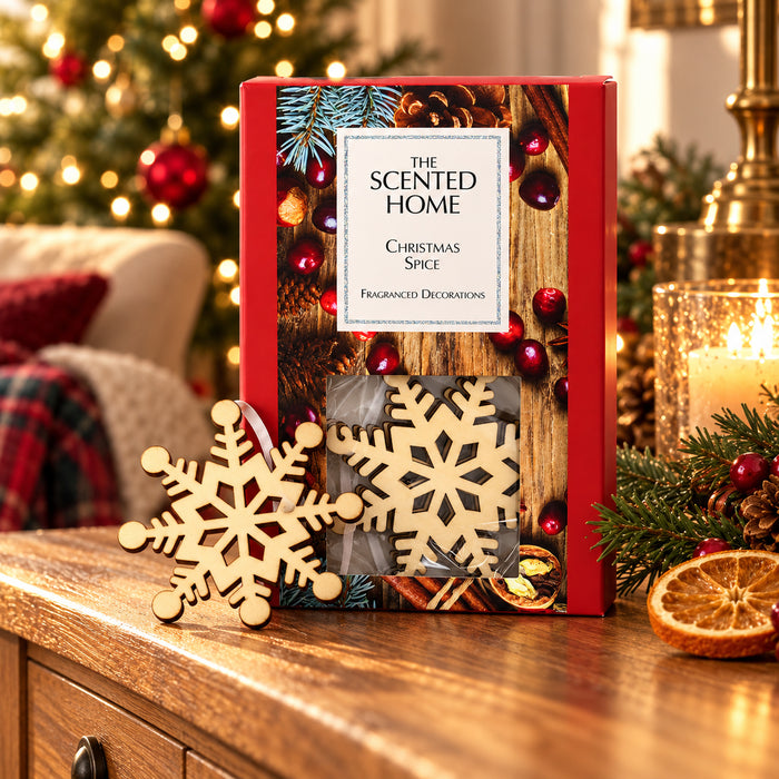 Ashleigh & Burwood Wooden Hanging Snowflake Christmas Decorations Christmas Spice Set of 6 Assorted Packs Christmas Festive Decorations Ashleigh & Burwood