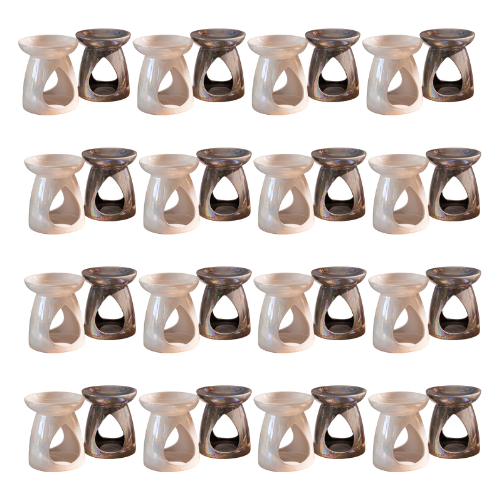 Deluxe Teardrop Pearlised Oil and Wax Melt Burner 14cm Assorted Colours Wax Melts & Oil Burners FabFinds Assorted 12 Pack