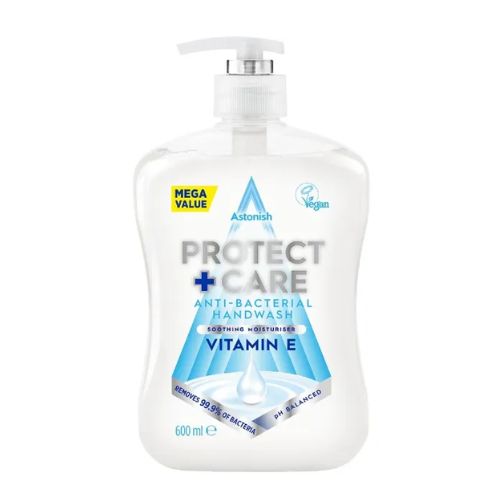 Astonish Protect & Care Anti-bacterial Handwash Vitamin E 600ml Hand Wash & Soap Astonish   