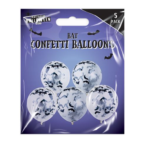 12" Bat Confetti Balloons 5pk Halloween Decorations Fabfinds   