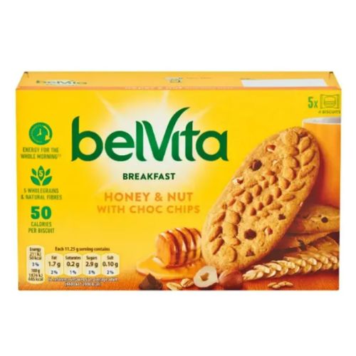 Belvita Breakfast Honey & Nut With Choc Chips 20 Pk 225g Biscuits & Cereal Bars Belvita   