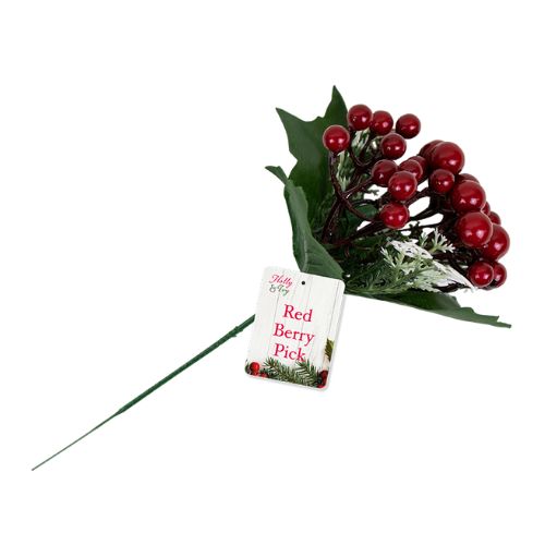 Artificial Red Berry Pick Assorted Designs Christmas Garlands, Wreaths & Floristry FabFinds Berries & Foiliage  