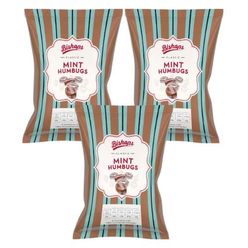Bishops Mint Humbugs 150g Assorted Pack Sweets, Mints & Chewing Gum Bishop's Pack of 3