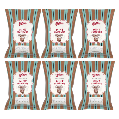 Bishops Mint Humbugs 150g Assorted Pack Sweets, Mints & Chewing Gum Bishop's Pack of 6
