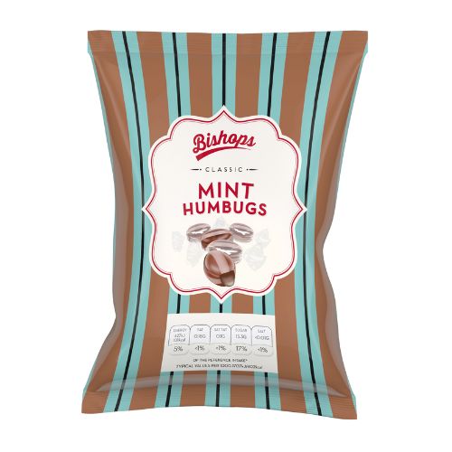Bishops Mint Humbugs 150g Sweets, Mints & Chewing Gum Bishop's   